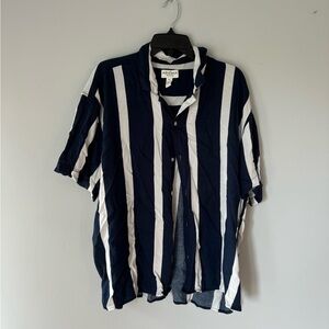 American Blue Men's  Size XXL 2XL stripped short sleeve Button down shirt